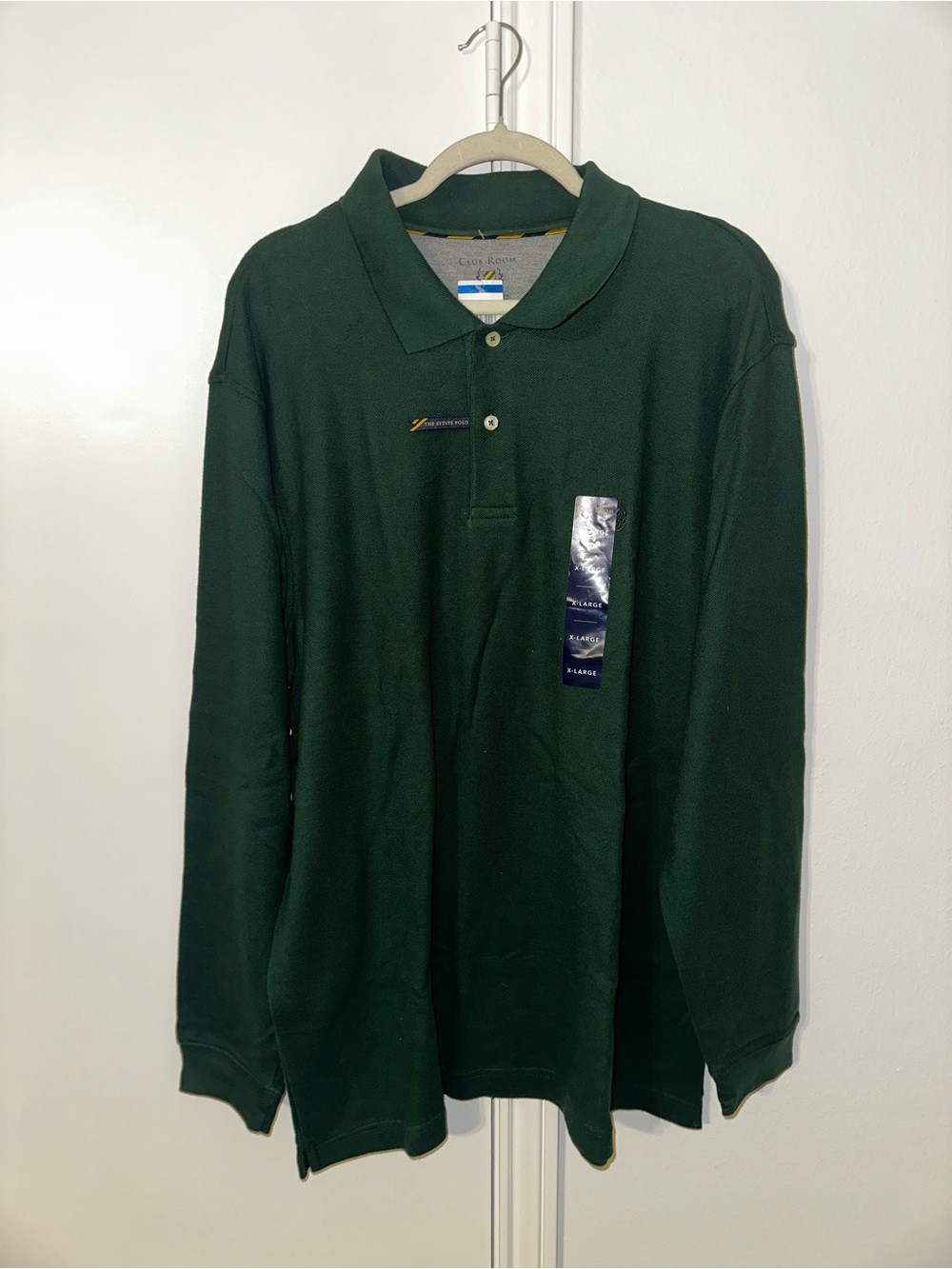 Club Room Classic Dark Green Long Sleeve Polo